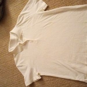 White pique cotton collared woman's PM shirt